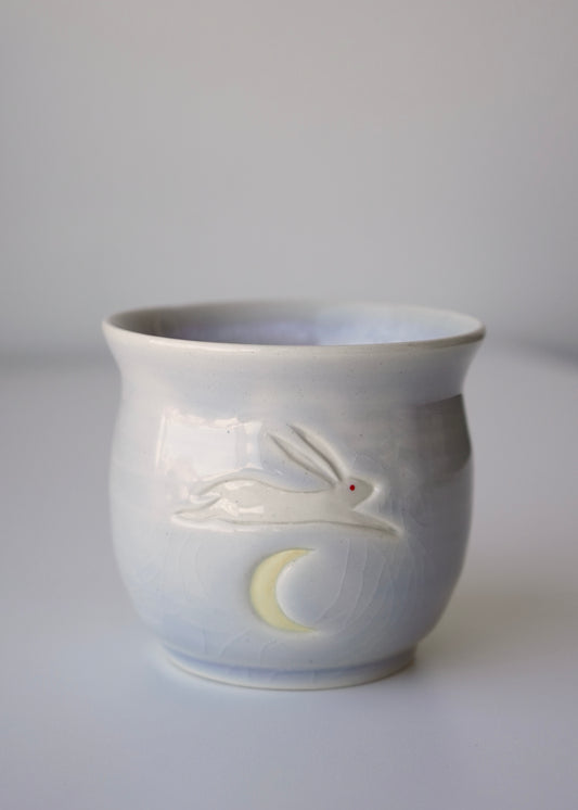 **MADE TO ORDER** bunny jumping over the moon blue cup