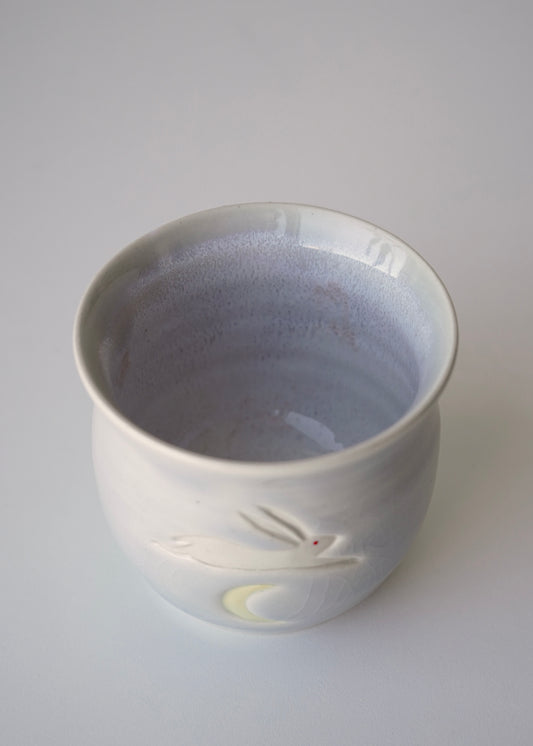 **MADE TO ORDER** bunny jumping over the moon blue cup