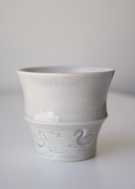 **MADE TO ORDER** swans in the lake icy blue cup