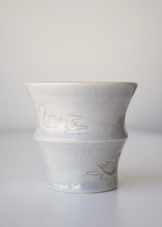 **MADE TO ORDER** swans in the lake icy blue cup